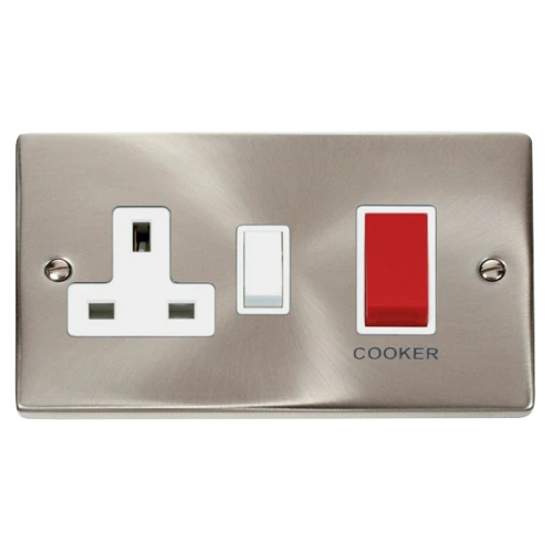 Cooker Plate with 45A DP Switch: 13A DP