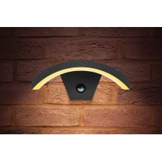 Integral LED Outdoor PIR Curved Wall Light 7.5W: Dark Grey - Warm White