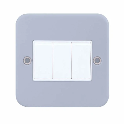 Selectric Metal Clad 3 Gang 10A 2 Way Switch