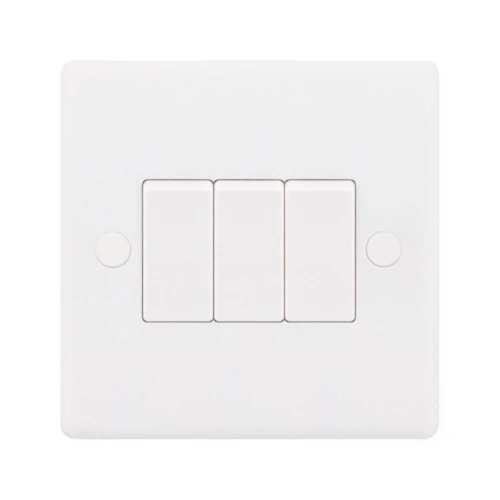 Selectric Smooth 3 Gang 10A 2 Way Switch