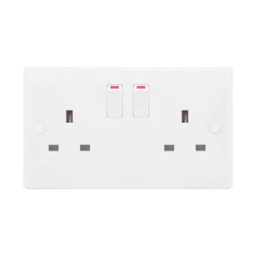 Selectric Smooth 2 Gang 13A DP Switched Socket