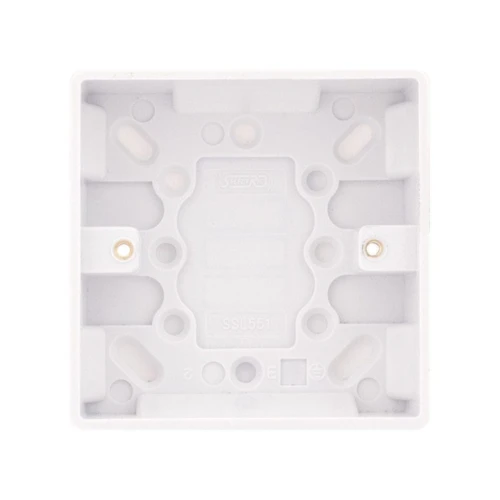 Selectric Smooth 1 Gang 25mm Surface Pattress Box with Earth 