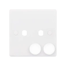 Selectric Smooth 1 Gang Twin Aperture Dimmer Plate with Matching Knobs